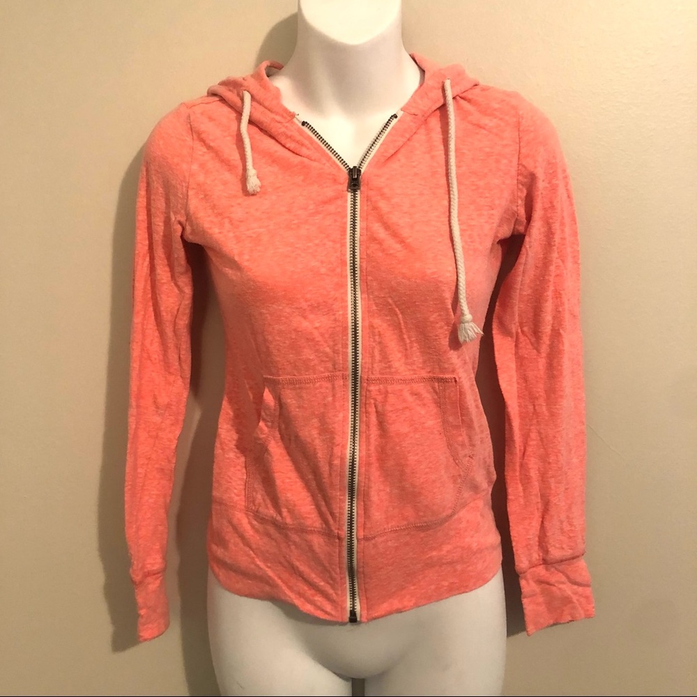 Aeropostale Bright Pink Zip-Up Hoodie Size Small